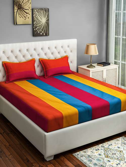 cotton double bed sheet with 2 pillow cover   - 16769111 - Very Small Image - 1