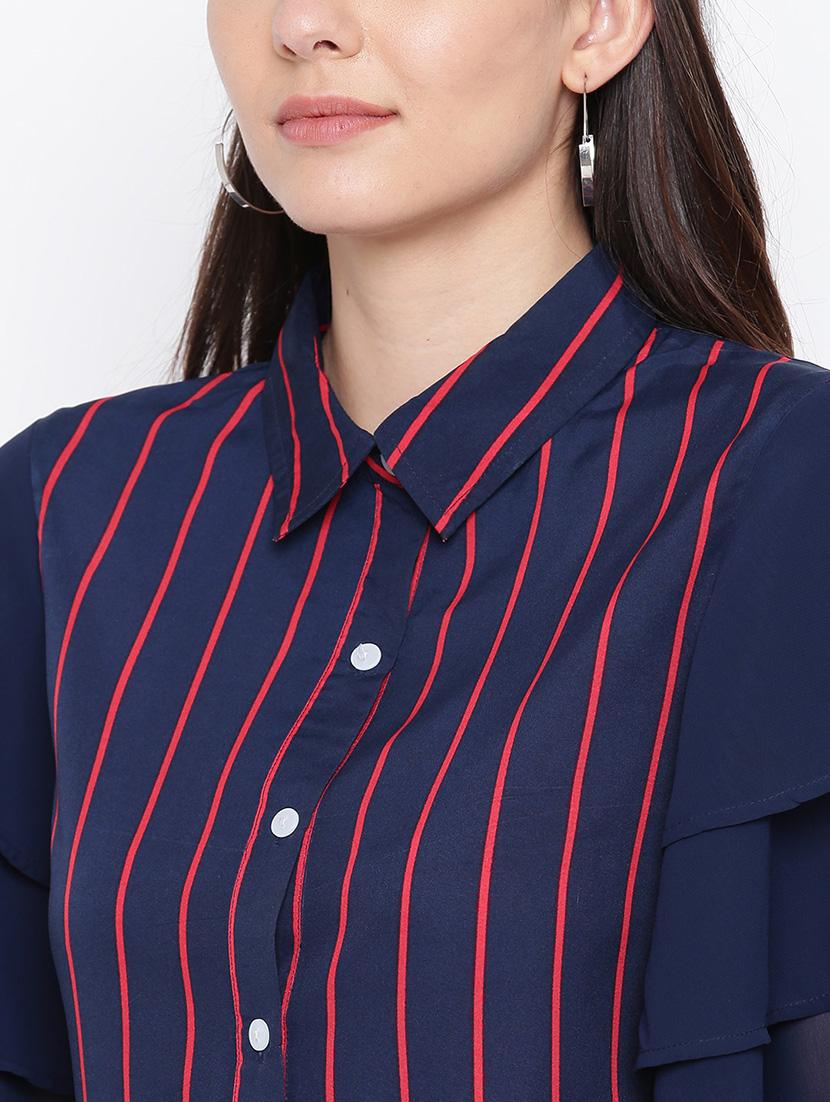 ruffle sleeved striped shirt - 16796172 - Zoom Image - 3