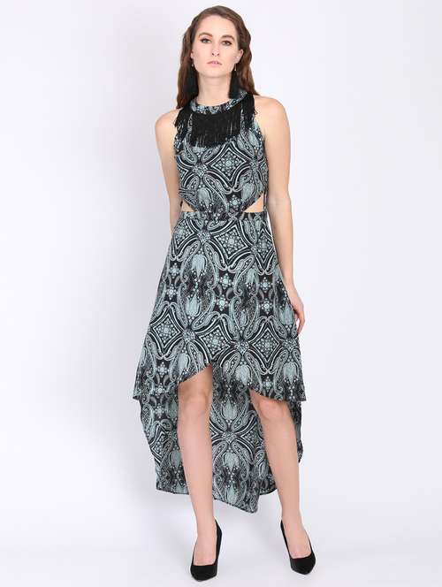 fringed embellished cut out detail asymmetric dress  - 16804629 - Very Small Image - 1