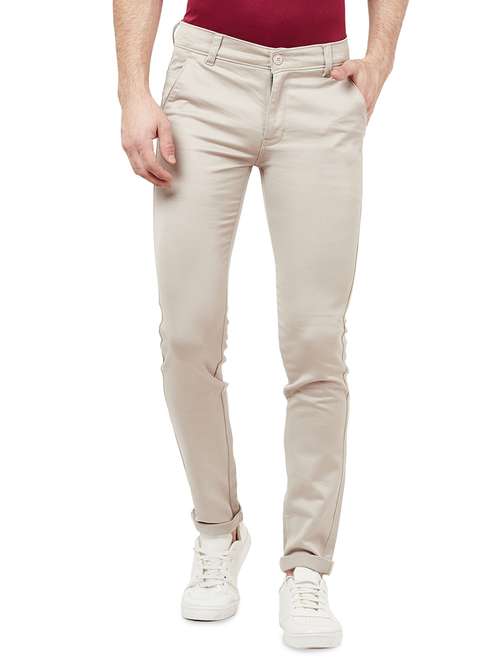 beige solid chinos - 16806357 - Very Small Image - 1