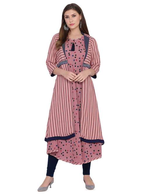 printed layered kurta - 16808961 - Very Small Image - 1