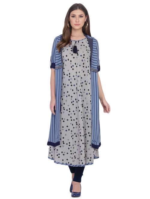 printed layered kurta - 16808963 - Very Small Image - 1
