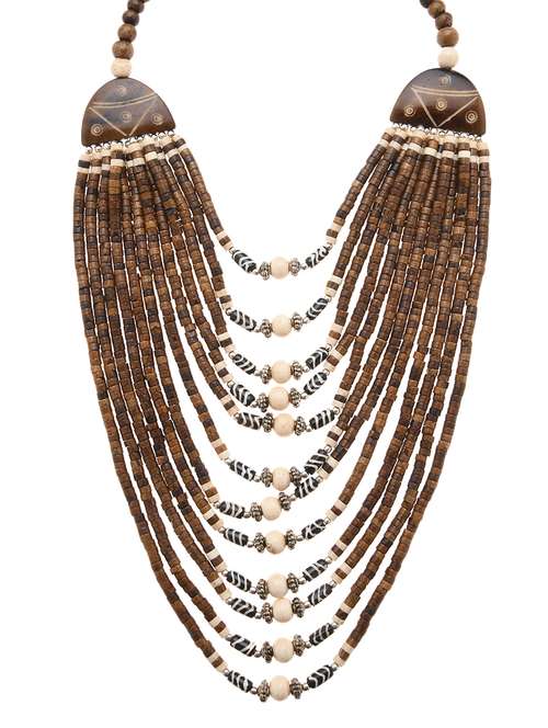 brown metal long necklace - 16829915 - Very Small Image - 1
