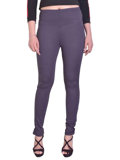 grey solid cotton jeggings - 16864367 - Very Small Image - 1