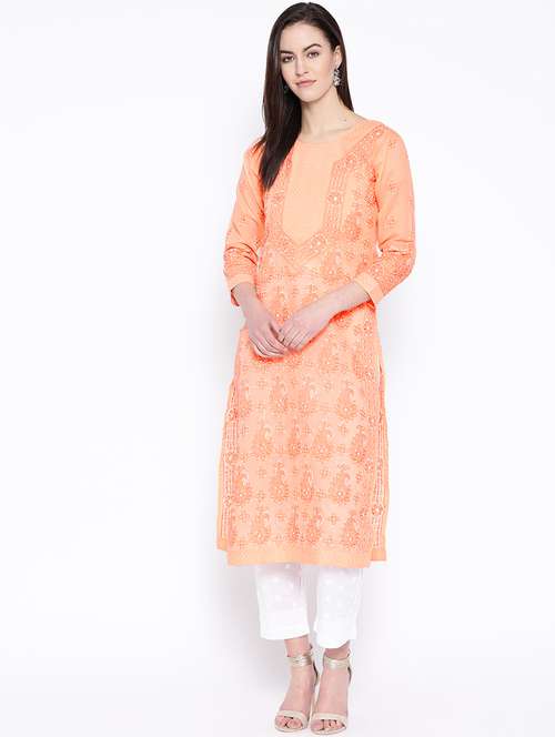 chikankari kurta pant set - 16885524 - Very Small Image - 1