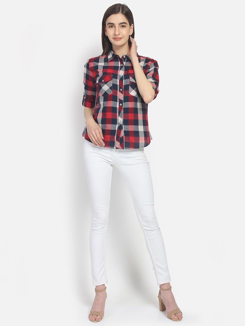 turn up sleeves checkered shirt - 16918079 - Standard Image - 3