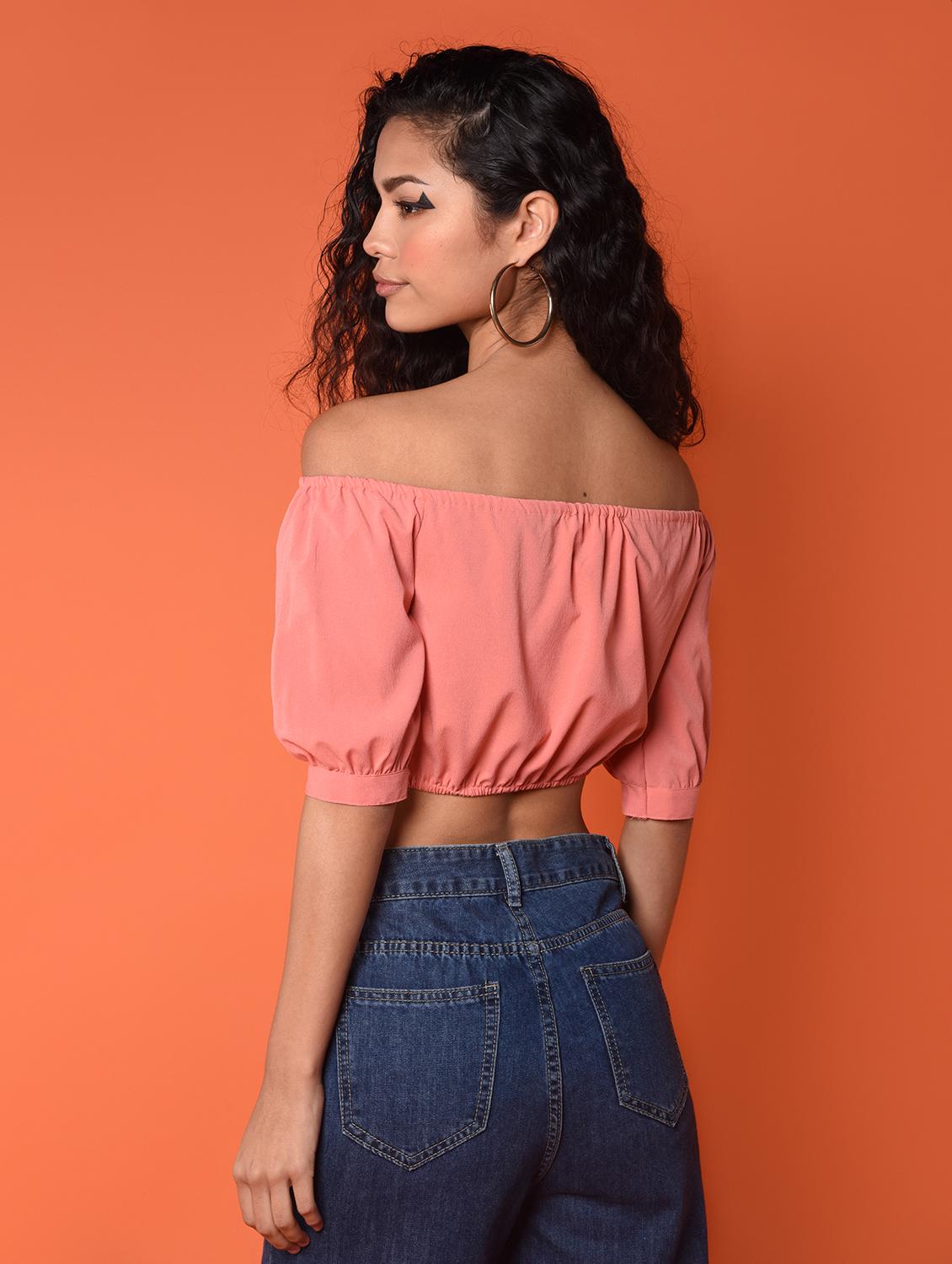 women's crop off shoulder top - 16936293 - Zoom Image - 3