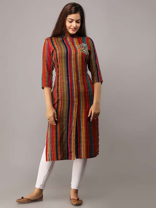 striped straight kurta - 16981642 - Very Small Image - 1