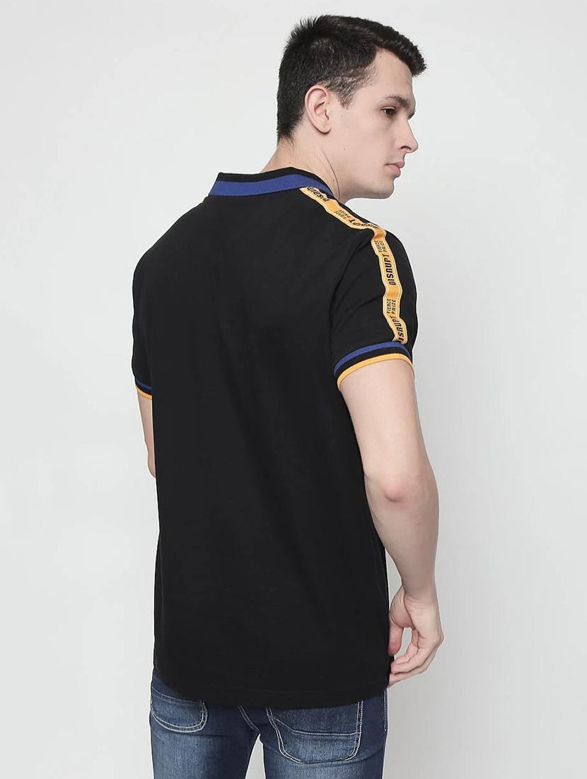black taped polo t-shirt - 17033665 - Standard Image - 2