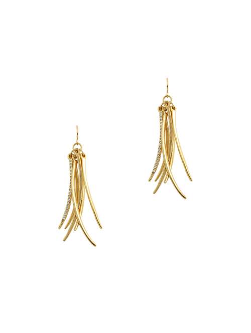 gold metal drop earring - 17041065 - Very Small Image - 1