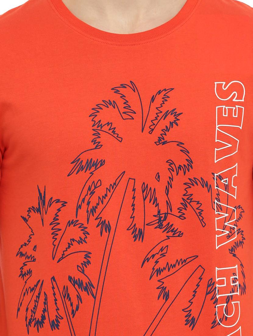 orange front print t-shirt - 17119210 - Standard Image - 3
