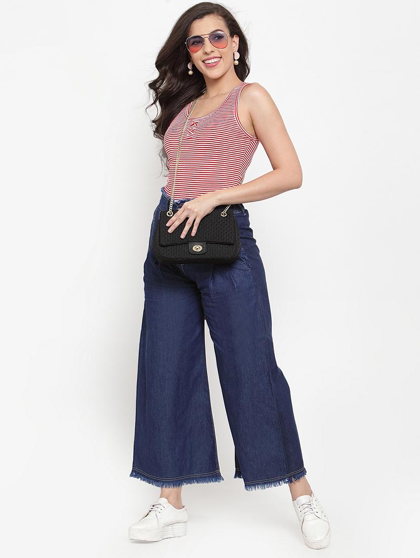 women's plain wide leg jeans - 17191502 - Standard Image - 3