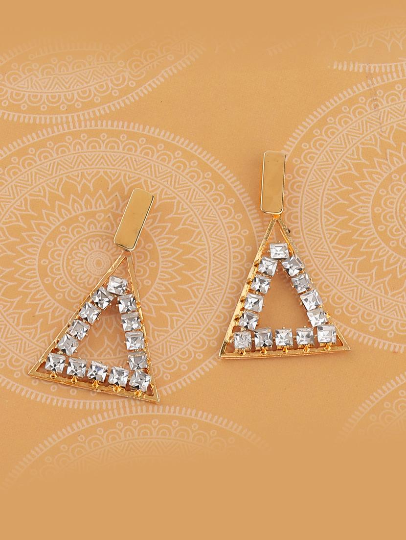 gold metal drop earring - 17194481 -  Standard Image - 0