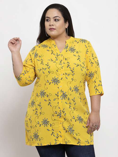 yellow polyester plus tunic - 17195867 - Very Small Image - 1