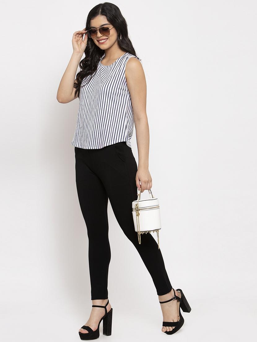 black poly spandex jeggings - 17197843 - Zoom Image - 3