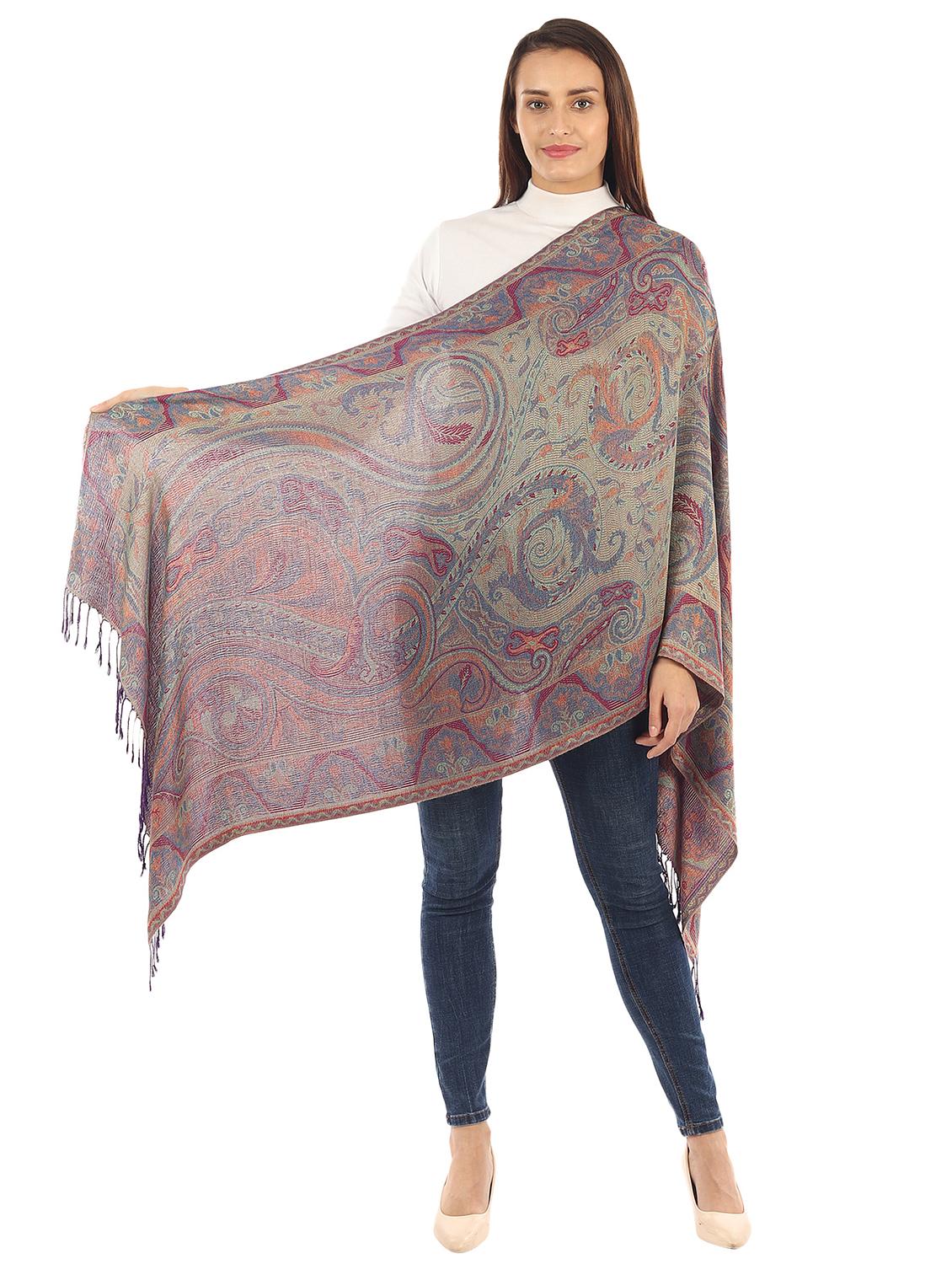 multi colored silk blend stole - 17229361 - Standard Image - 3