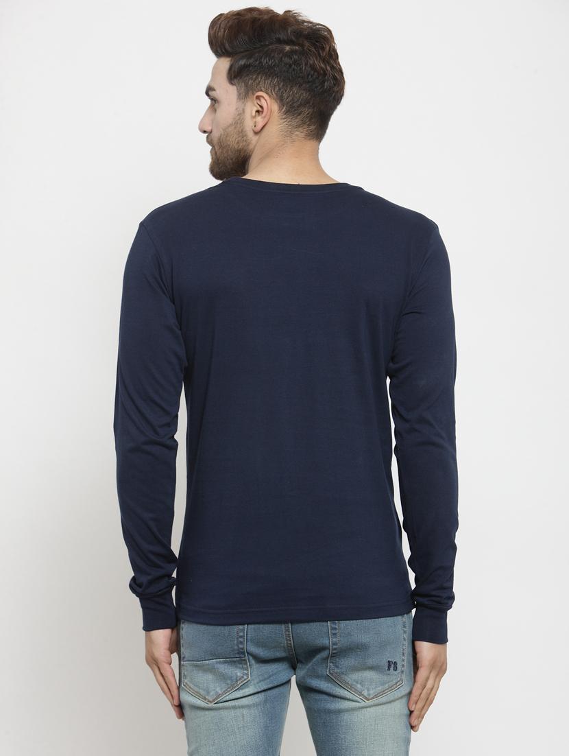 navy blue solid t-shirt - 17264584 - Zoom Image - 2