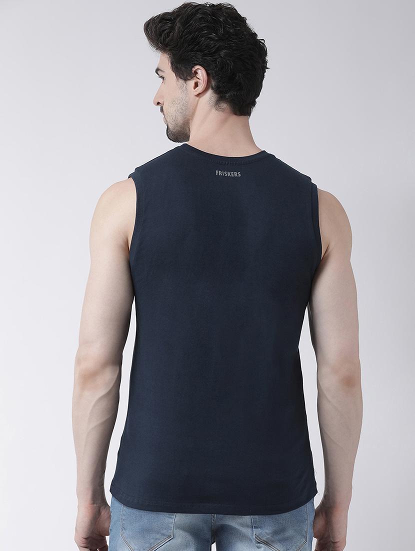 navy blue chest print t-shirt - 17267486 - Zoom Image - 2