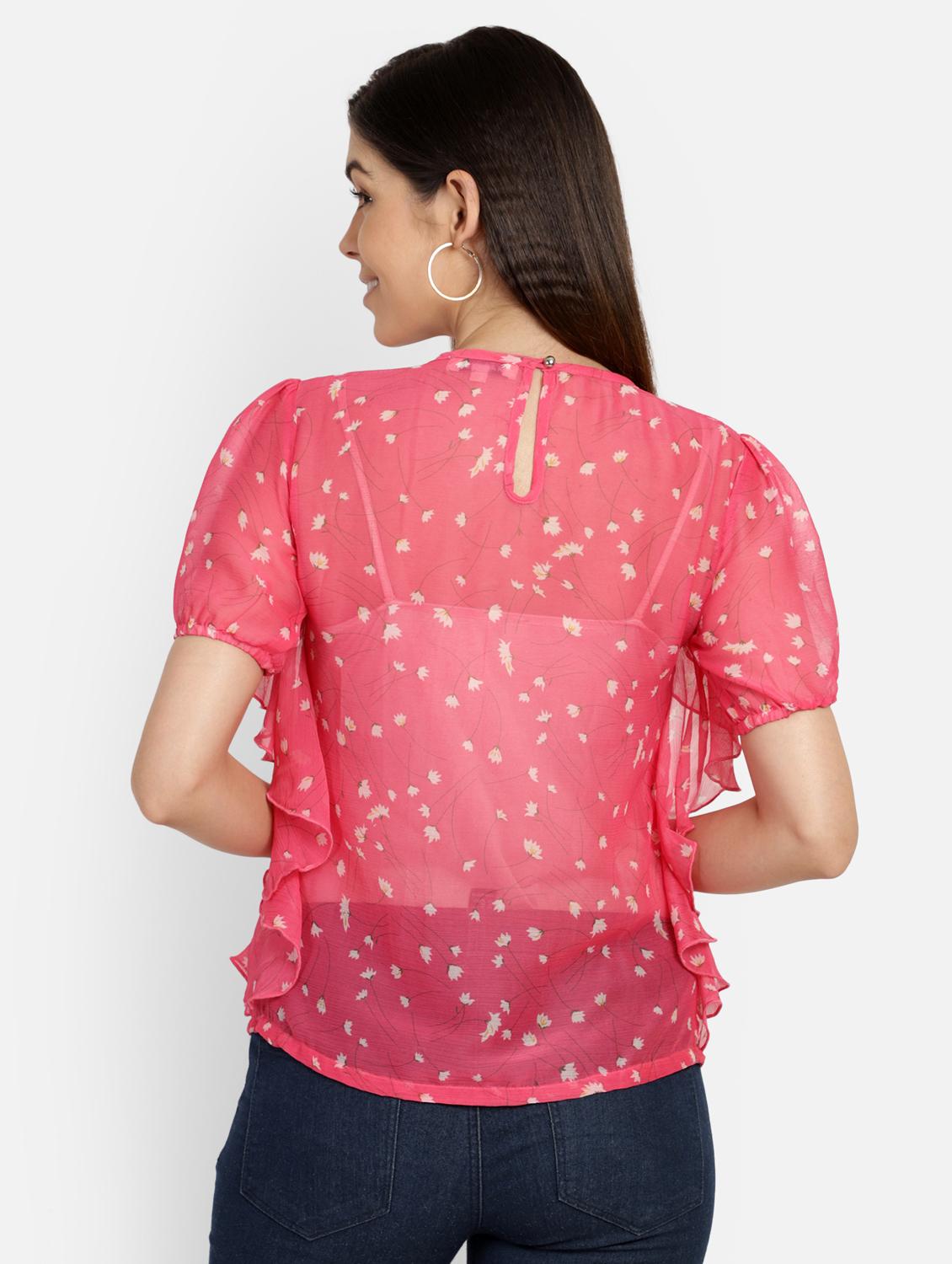 women's layered round neck top - 17269036 - Zoom Image - 2