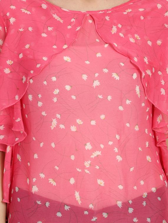 women's layered round neck top - 17269036 - Standard Image - 4