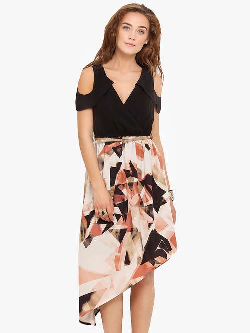 women's asymmetric self design dress - 17333363 - Very Small Image - 1