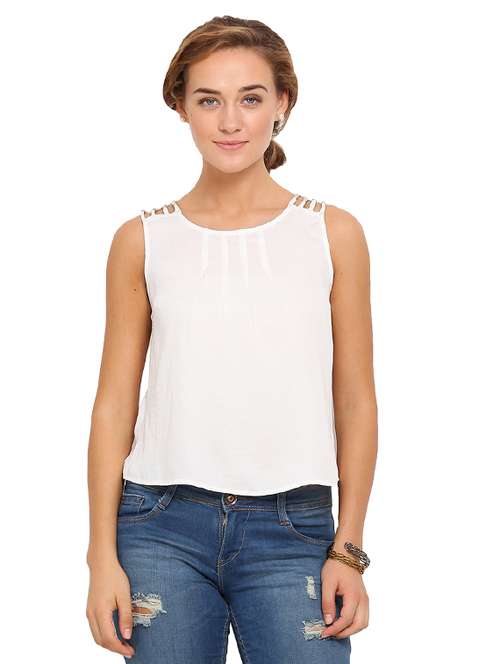 women's straight round neck top - 17333451 - Very Small Image - 1