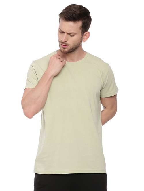 olive green solid taped t-shirt - 17342248 - Very Small Image - 1