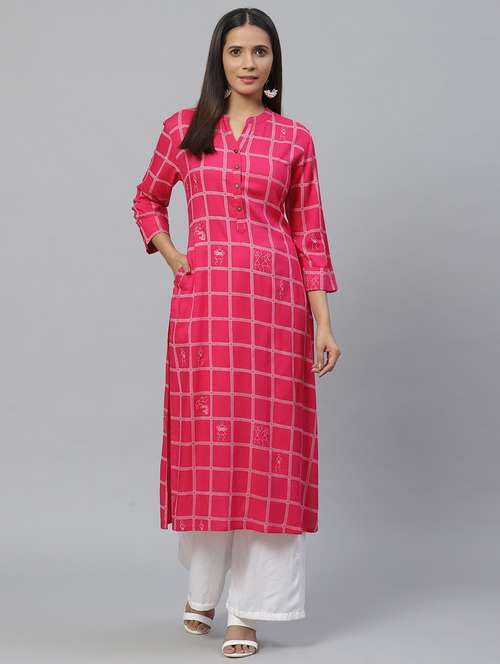 women's straight kurta - 17380729 - Very Small Image - 1