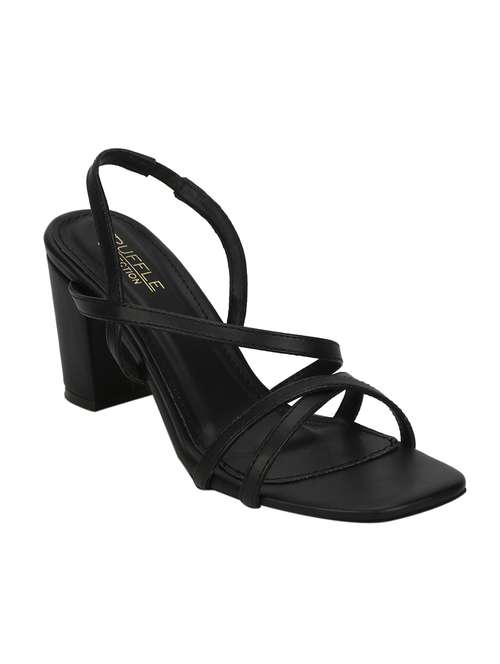black pu back strap sandals - 17383442 - Very Small Image - 1