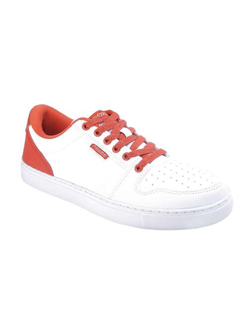 white faux leather laceup casual shoes - 17393789 - Very Small Image - 1