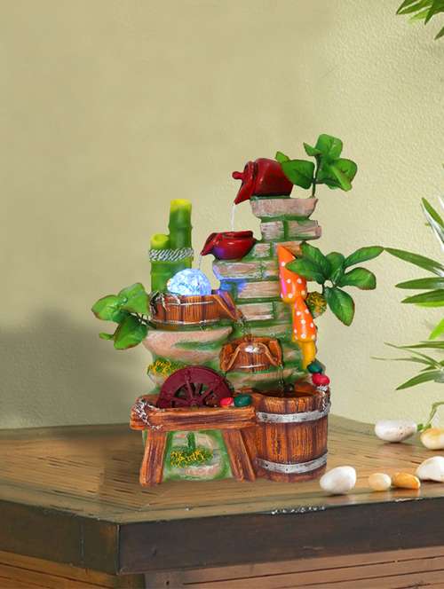  polyresin multicolor 5 step jungle water fountain with adjustable speed control  - 17403307 - Very Small Image - 1