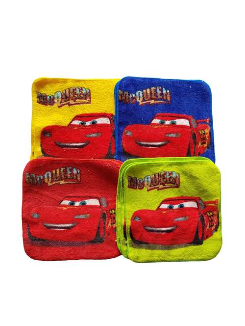 cars printed cotton face towels for kids (pack of 12) - 17421737 - Very Small Image - 1
