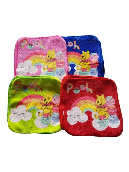 pooh printed cotton face towels for kids (pack of 12) - 17421738 - Very Small Image - 1