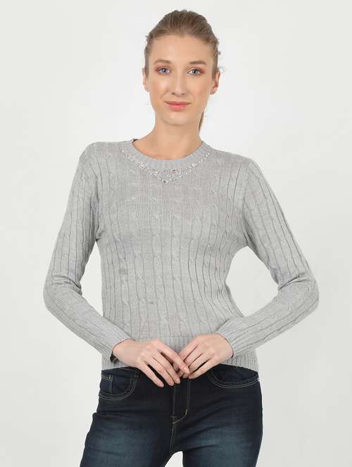 round neck woolen pullover  - 17428215 - Very Small Image - 1