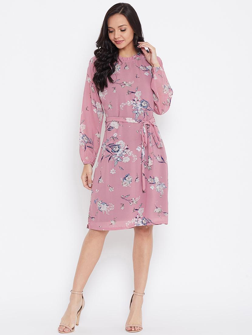 women's belted floral dress - 17435985 - Zoom Image - 2