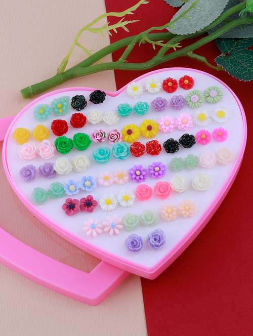 multi colored plastic studs earring - 17449841 - Very Small Image - 1