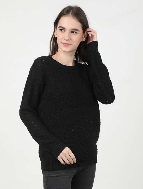 crew neck solid  pullover - 17450620 - Very Small Image - 1