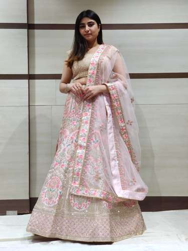 pink lehenga choli with dupatta.  - 17464736 - Very Small Image - 1