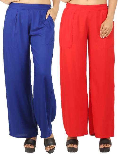 set of 2 solid palazzo - 17466810 - Very Small Image - 1