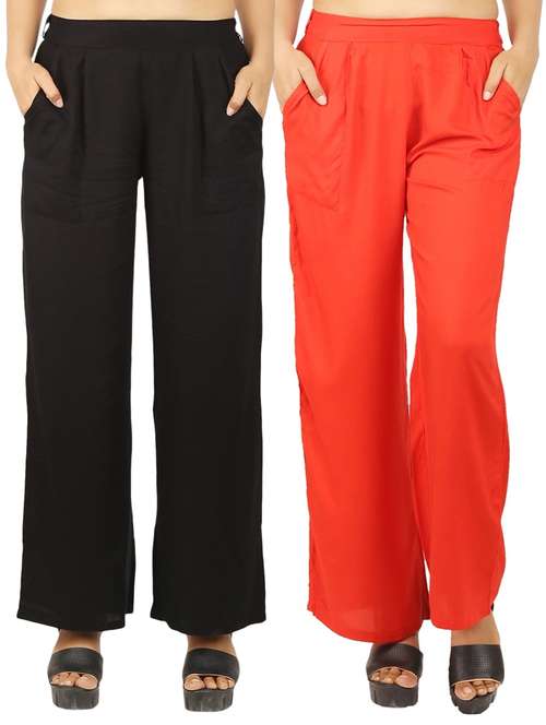 set of 2 solid palazzo - 17466828 - Very Small Image - 1