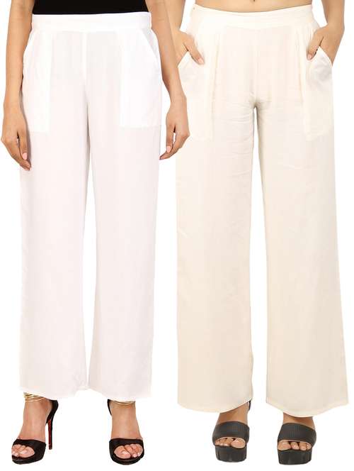 set of 2 solid palazzo - 17466844 - Very Small Image - 1