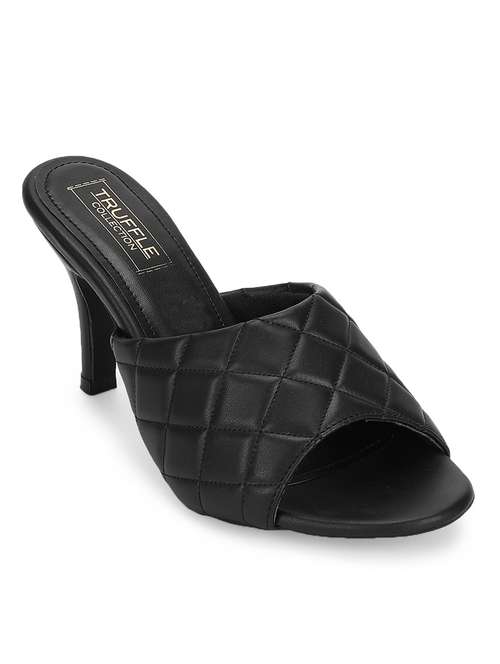 black pu slip on sandals - 17472912 - Very Small Image - 1