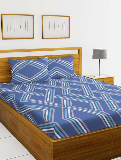 austin 110gsm micro-peached double bedsheet with 2 pillow cover - deep colors & soft-finish fabric -3pc set - 17499948 - Very Small Image - 1