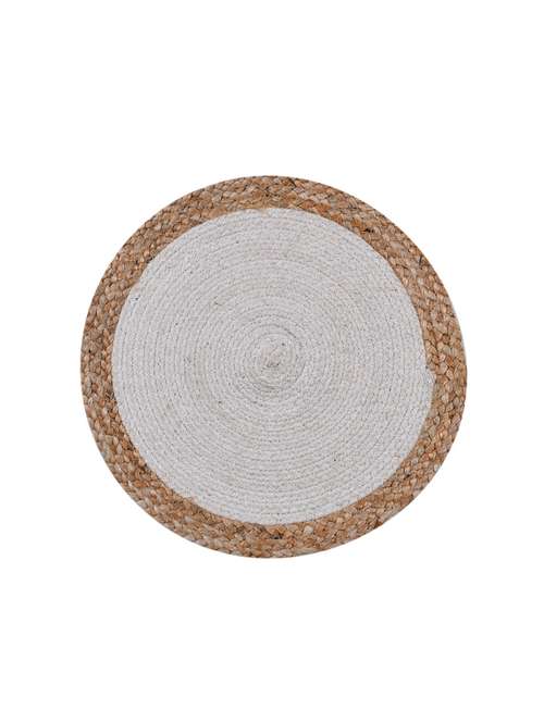 kds beautiful cotton and jute place mat for dinning table size(15x15 inches) (pack of 2)white - 17509712 - Very Small Image - 1