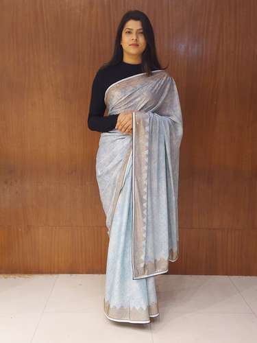 blue swarovski embellished saree  - 17540881 - Very Small Image - 1