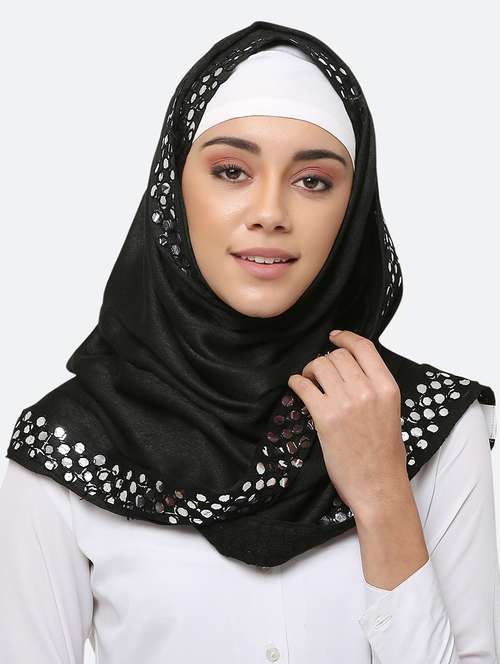 black viscose scarf - 17550585 - Very Small Image - 1