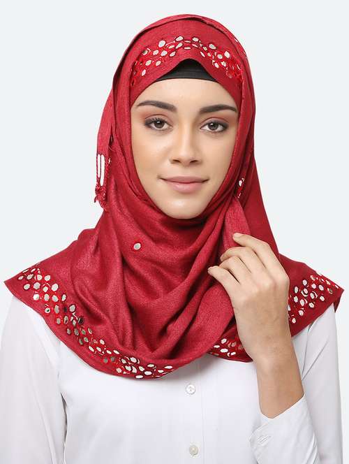 red viscose scarf - 17550612 - Very Small Image - 1