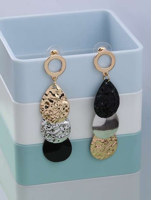 multi colored metal drop earring - 17563879 - Very Small Image - 1