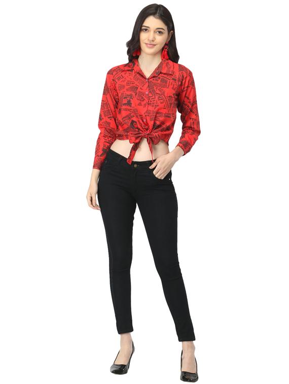 women's crop collared top - 17582178 - Zoom Image - 3
