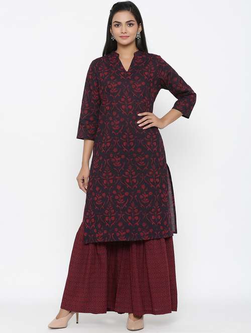 floral print kurta sharara set - 17587111 - Very Small Image - 1